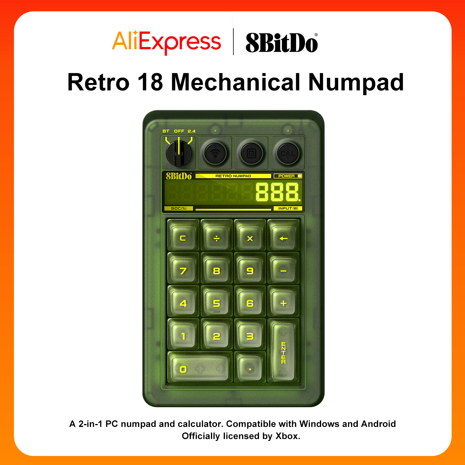 Retro Gaming Windows - 8BitDo Retro 18 Mechanical Numpad BT