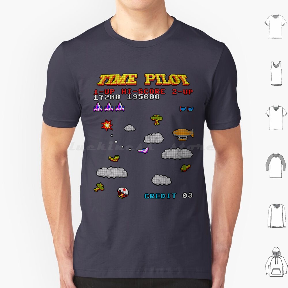 Retro Gaming Art - Time Pilot 2 T Shirt Cotton