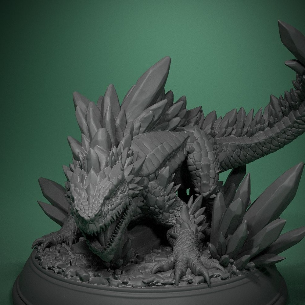 Retro Gaming Art - Crystal Lizard Board Game Chess Piece