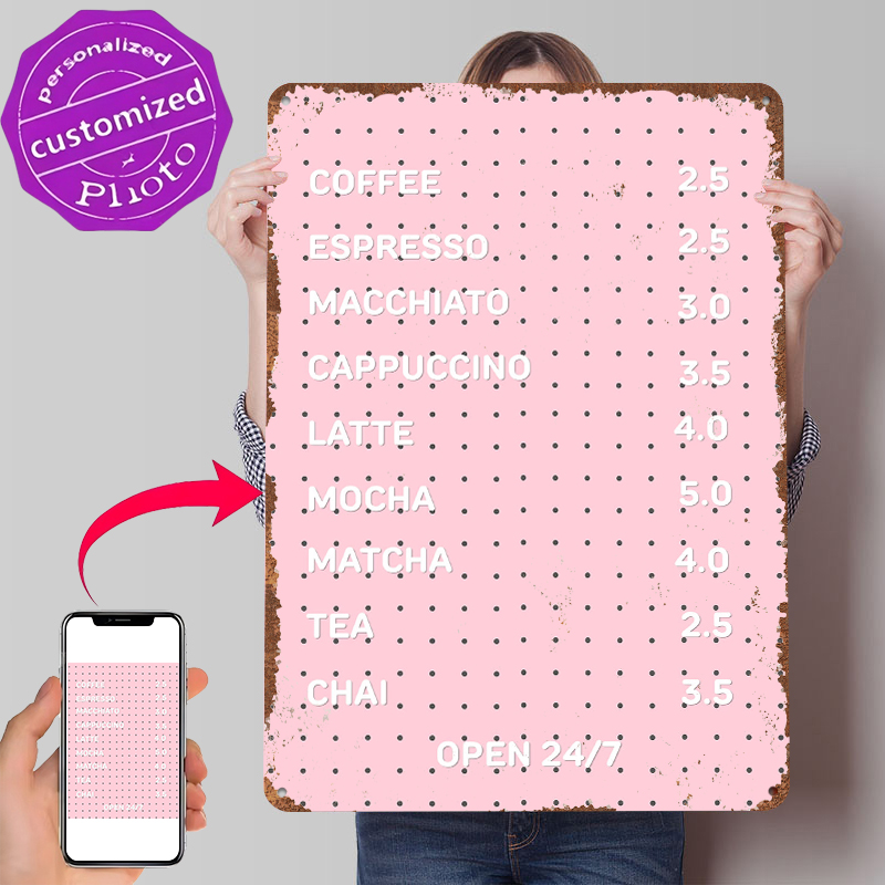 Retro Gaming Cafe - Pink Cafe Menu With Coffee Drinks