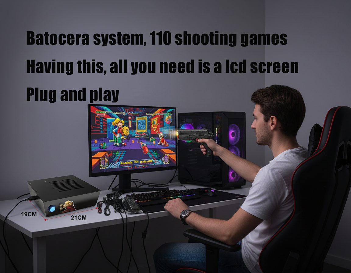 Retro Gaming Light Gun - Batocera Game System With Dual Light