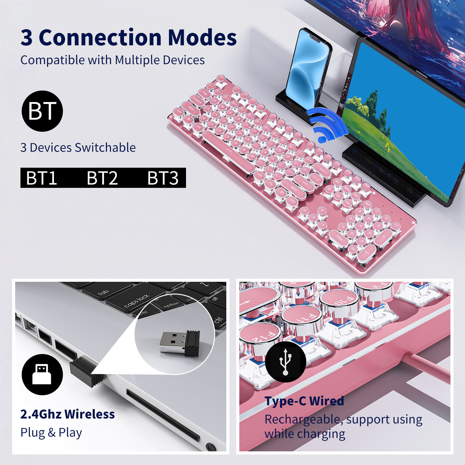 EWEADN TK950 Tri-Mode Ergonomi - Retro Gaming Windows avaliação e preço