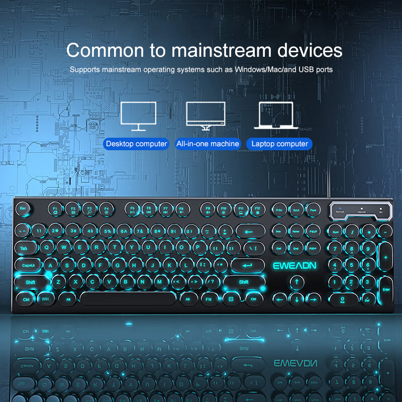 EWEADN Typewriter Gaming Keybo - Retro Gaming Setup avaliação e preço