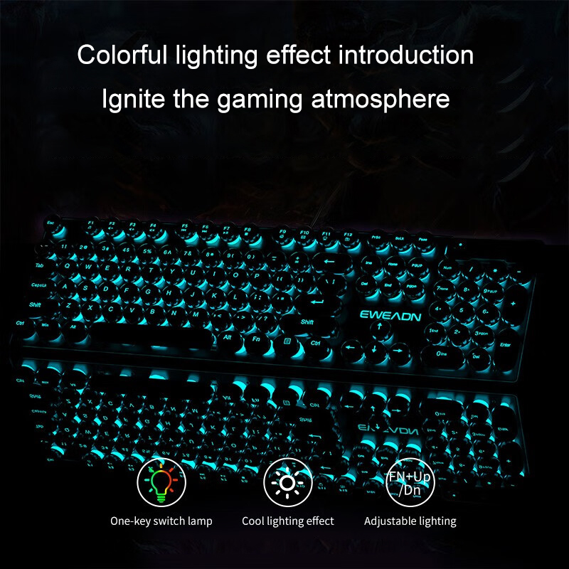 EWEADN Typewriter Gaming Keybo - Retro Gaming Setup avaliação e preço