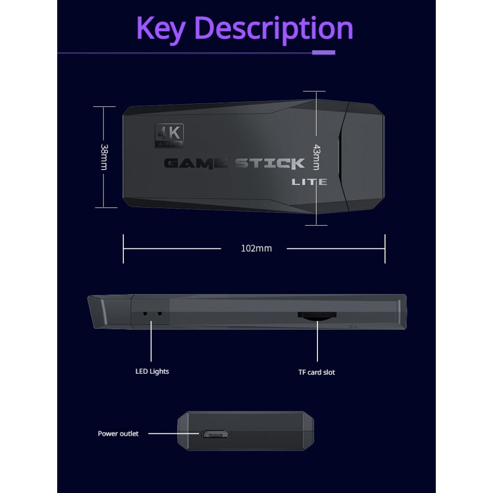 Portable 4K Retro Game Stick C - Retro Gaming La avaliação e preço