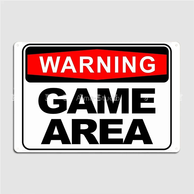 WARNING GAME AREA Retro Metal  - Game Retro Gaming avaliação e preço
