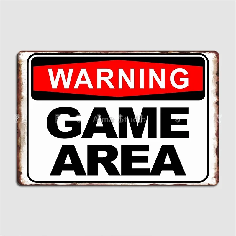 WARNING GAME AREA Retro Metal  - Game Retro Gaming avaliação e preço