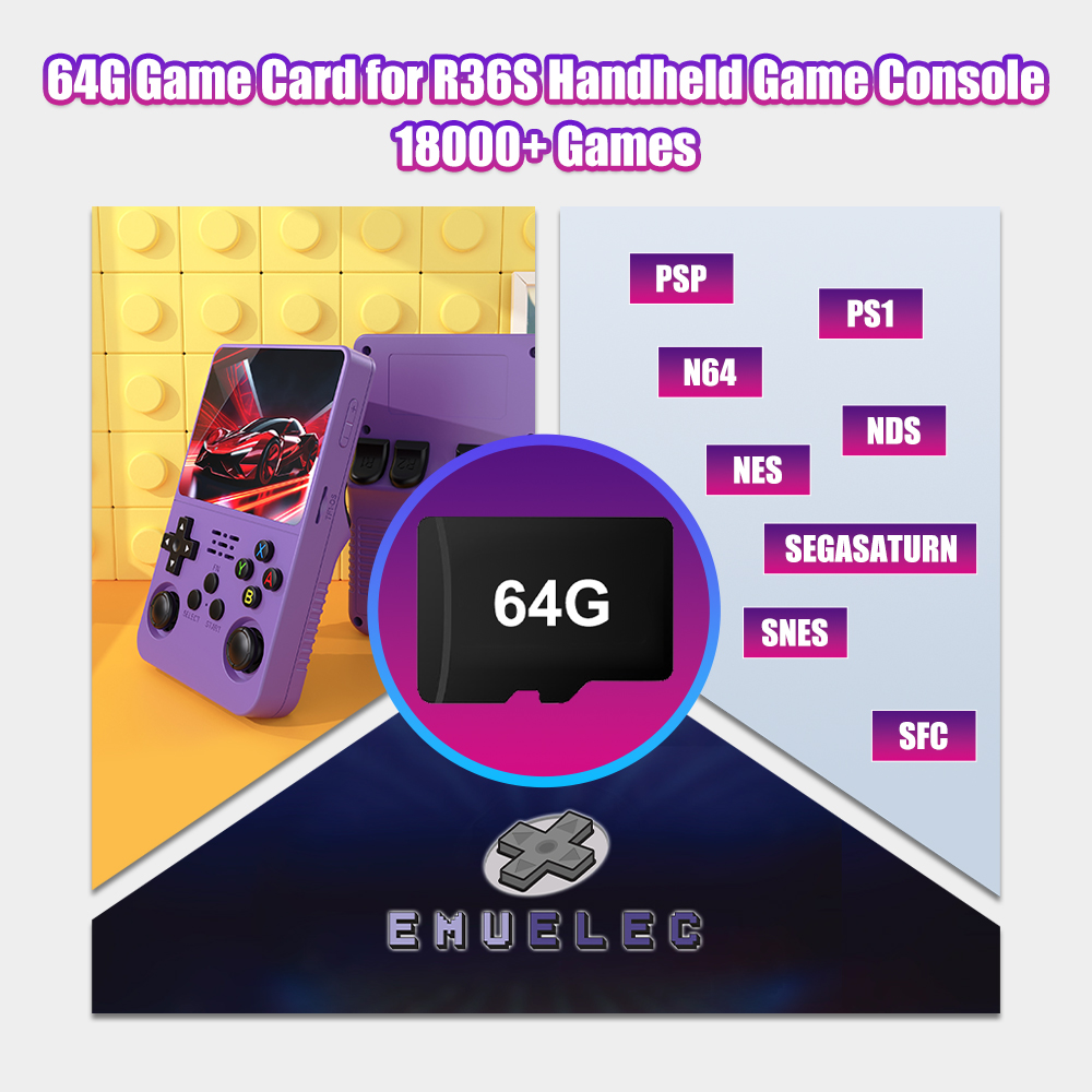64G Game TF Card for R36S Vide - Retro Gaming Qss avaliação e preço