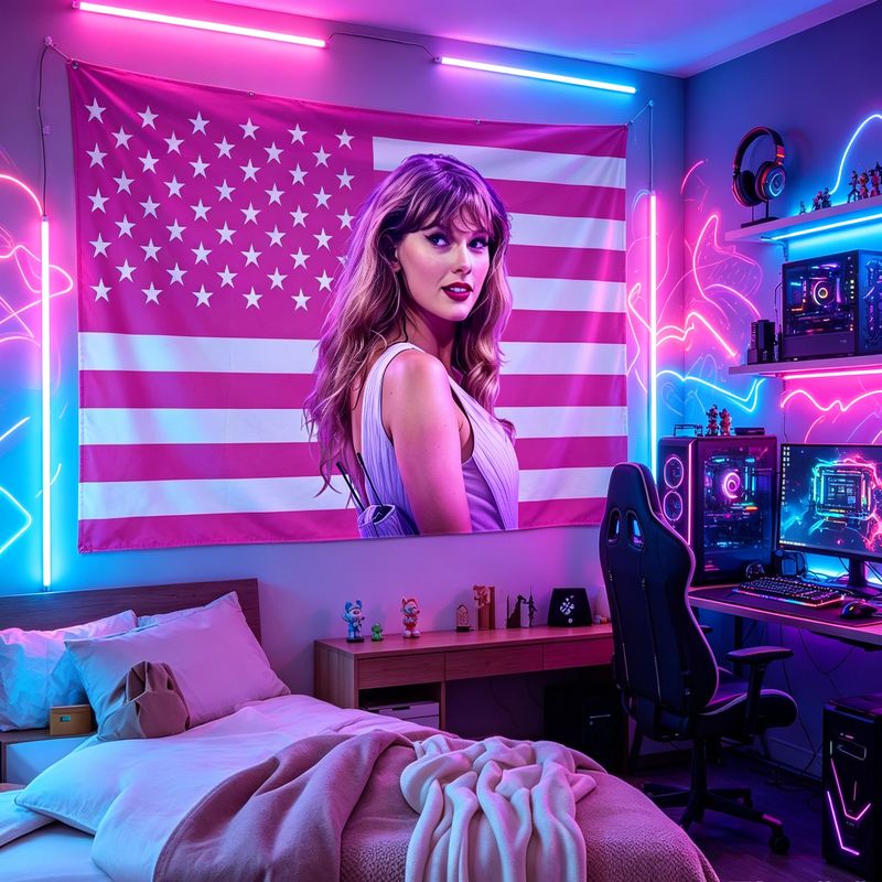 VIKAMA American Flag Female Si - Retro Gaming Art avaliação e preço