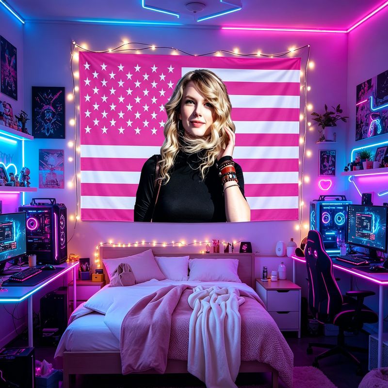 VIKAMA American Flag Female Si - Retro Gaming Art avaliação e preço