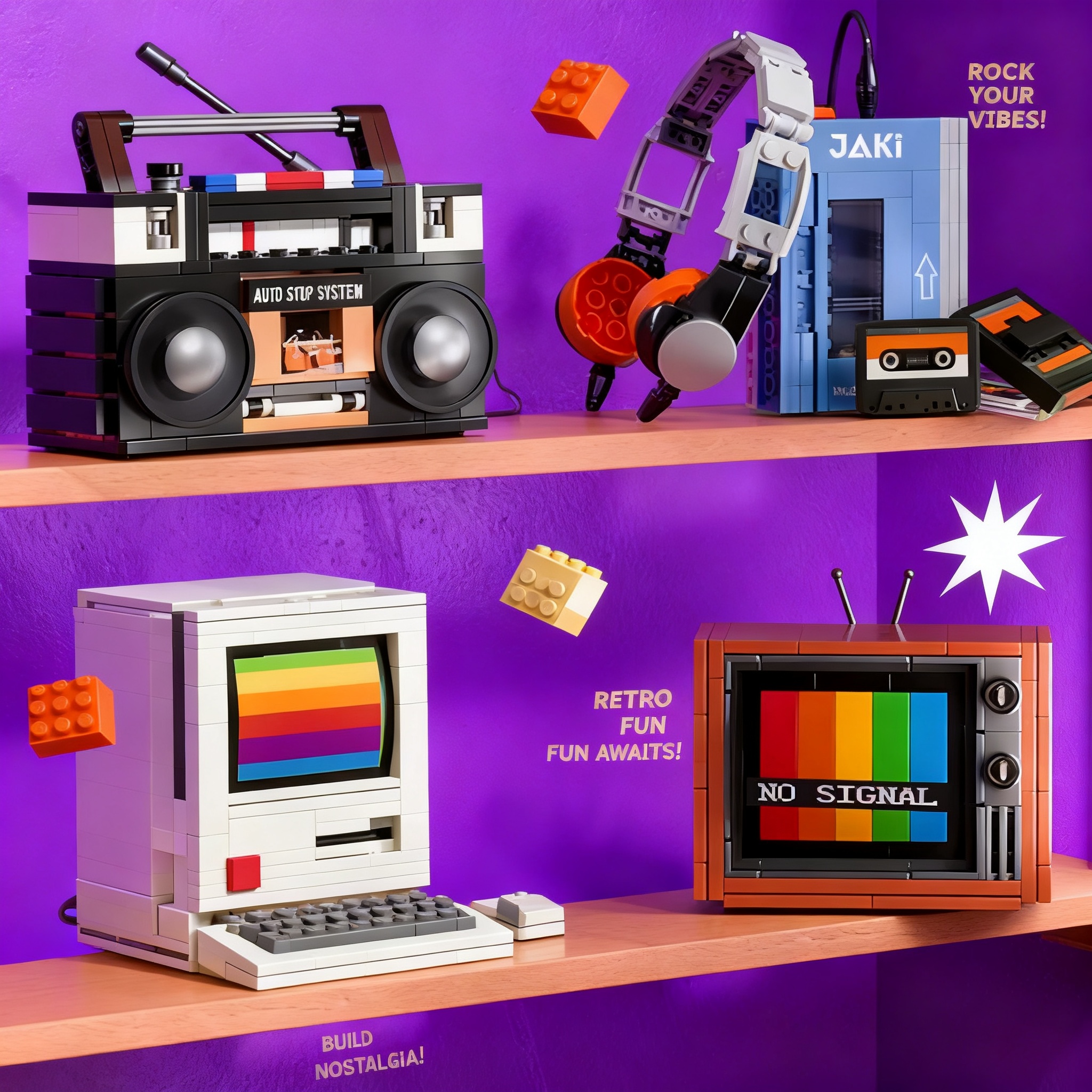 Retro DIY Building Blocks TV R - Retro Gaming Setup avaliação e preço