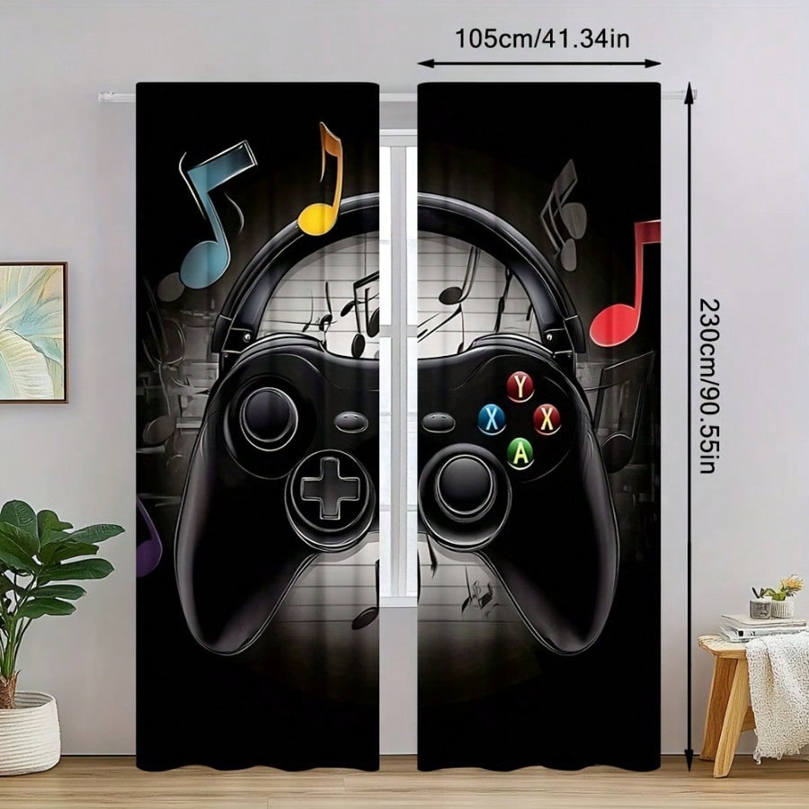 2pcs Retro Gaming Room Curtain - Retro Gaming Cafe avaliação e preço