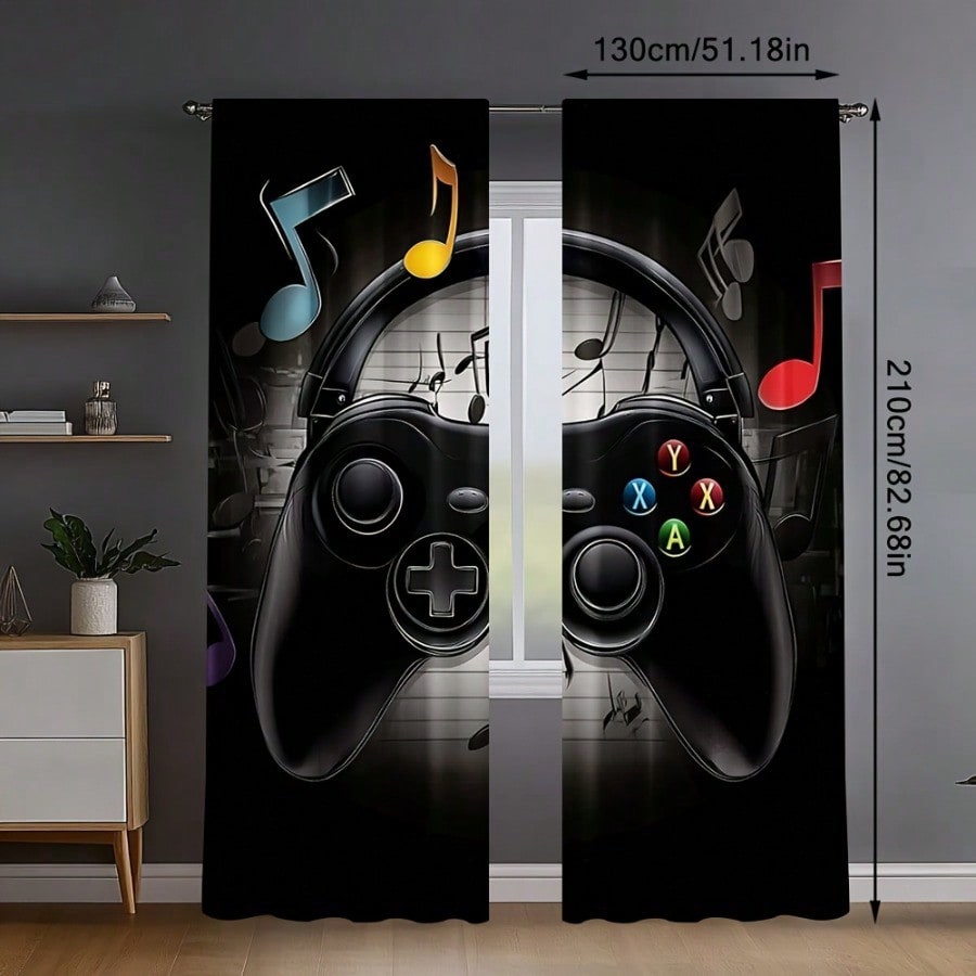 2pcs Retro Gaming Room Curtain - Retro Gaming Cafe avaliação e preço