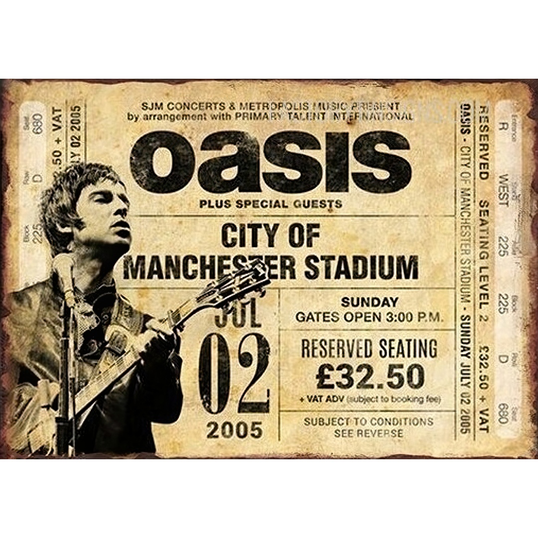 Oasis Band Metal Plaque Tin Wa - Retro Gaming Cafe avaliação e preço