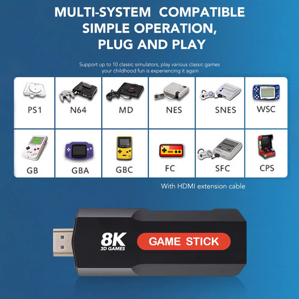X2 Game Stick HD 4K 8K 3D Cons - Retro Gaming Usb Stick avaliação e preço