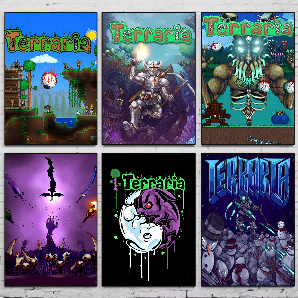 1PC Game T-Terraria Cool Poste - Retro Gaming Gif avaliação e preço