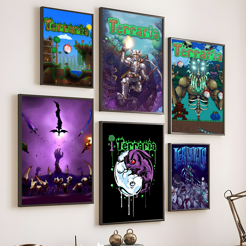 1PC Game T-Terraria Cool Poste - Retro Gaming Gif avaliação e preço
